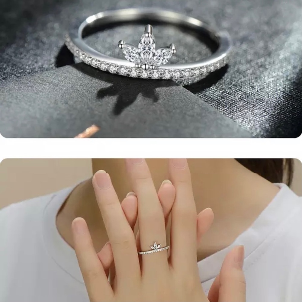Sunrise Marquise Clear Crystal CZ Pave S925 Sterling Silver Ring Size 6 - Picture 2 of 6